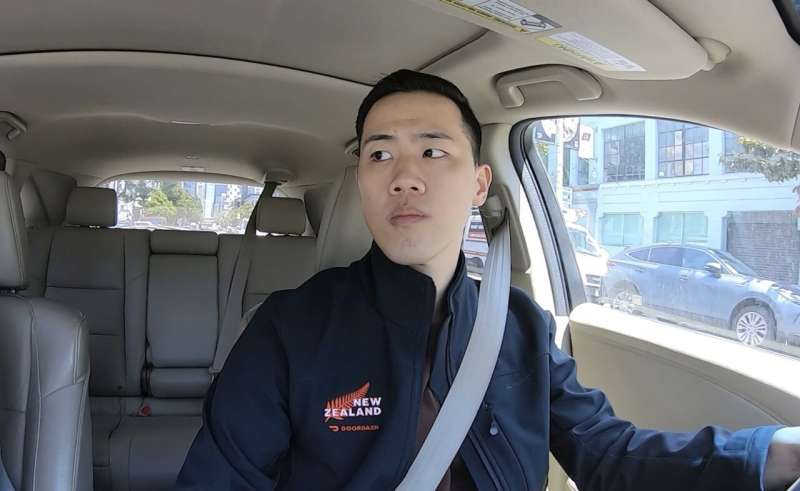 Andy Fang, DoorDash’s co-founder and chief technology officer, picks up and delivers food orders to customers in downtown San Francisco on Saturday, June 15, 2023. Fang is one of a growing number of executives who work shifts on the front lines of the companies they run. All DoorDash salaried employees are required to make deliveries or work directly with customers or merchants several times a year. Credit: AP Photo/Terry Chea Your DoorDash driver? He's the company's co-founder