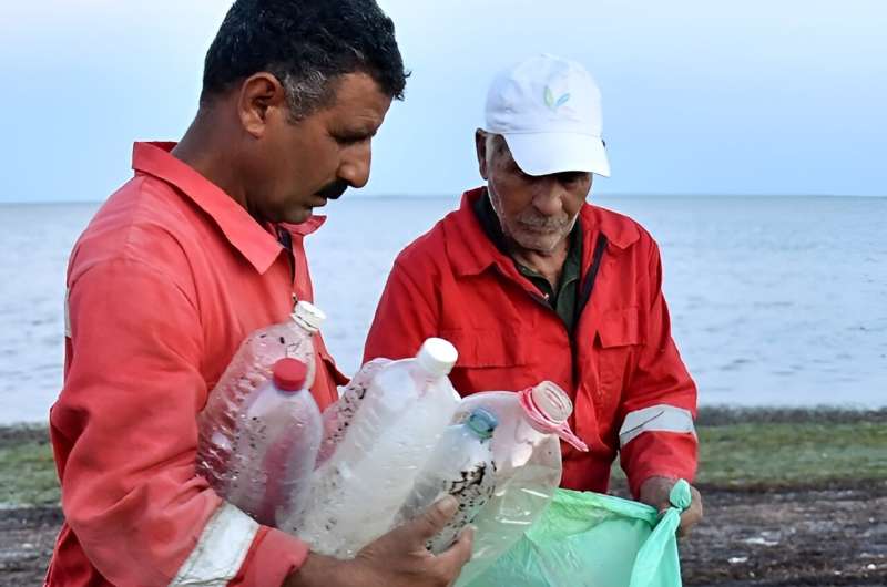 Informal collectors, known in Tunisia as 'barbeshas', recover the plastic waste from beaches on the Kerkennah Islands