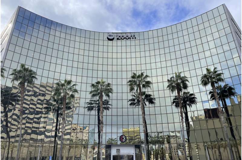 The headquarters for Zoom is shown Friday, Feb. 3, 2023, in San Jose, Calif. Zoom is asking employees who live within a 50-mile radius of its offices to work onsite two days a week. Credit: AP Photo/Haven Daley Zoom, which thrived on the remote work revolution, wants workers back in the office part-time