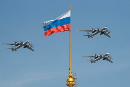 Images Of Russian Tu-95 Strategic Bombers Covered With Car Tires Mocked On X