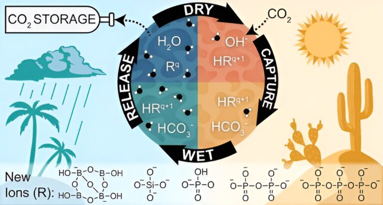 Using humidity-powered technology, researchers find several new ions that facilitate low-energy carbon sequestration