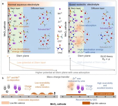 Regulating the manganese cathode interface of zinc-manganese batteries with a quasi-eutectic electrolyte