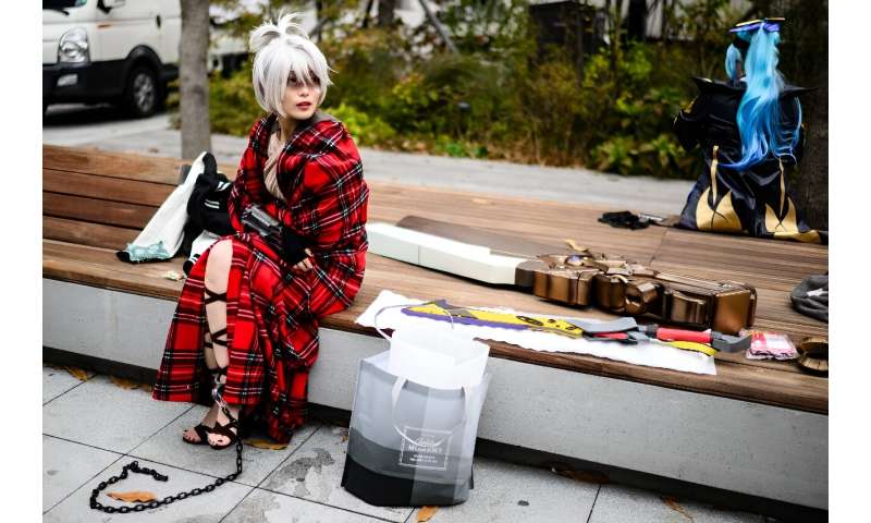 Many fans dressed up in costumes as they visited a League of Legends fan zone in Seoul