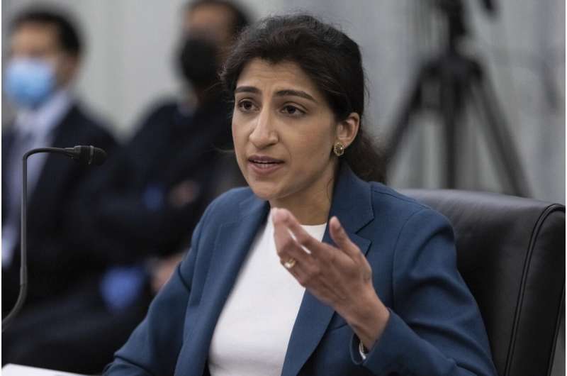 Lina Khan, then a nominee for Commissioner of the Federal Trade Commission (FTC), speaks during a hearing, April 21, 2021 in Washington. The FTC, now chaired by Khan, is proposing sweeping changes to a decades-old law that regulates how online companies can track and advertise to children. Credit: Graeme Jennings/Pool via AP, File FTC proposes strengthening children's online privacy rules to address tracking, push notifications
