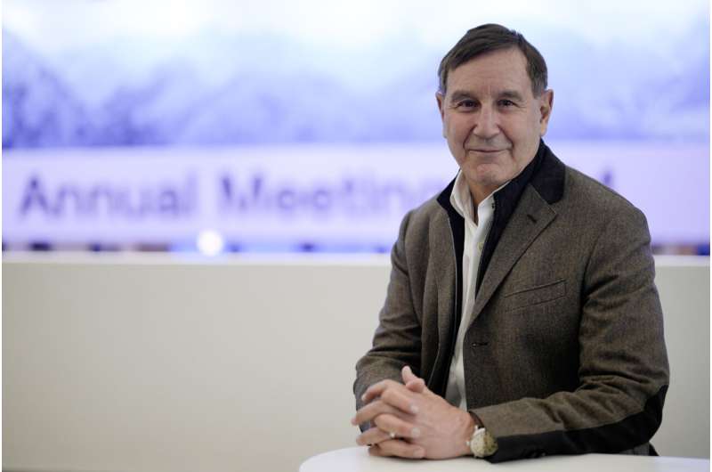 Richard Edelman, CEO of the Edelman global communication company, poses for a portrait after an interview with The Associated Press about the Edelman Trust Barometer report, at the sidelines of the World Economic Forum in Davos, Switzerland, Monday, Jan. 15, 2024. The annual meeting of the World Economic Forum is taking place in Davos from Jan. 15 until Jan. 19, 2024. Credit: AP Photo/Markus Schreiber More CEOs fear their companies won't survive 10 years as AI and climate challenges grow, survey says