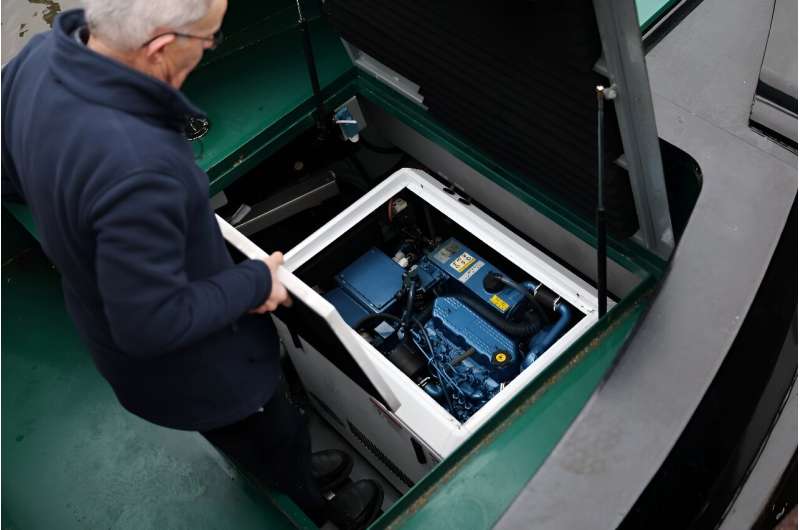 The vessel has a diesel generator as well as solar panels but uses much less fuel than a traditional narrowboat